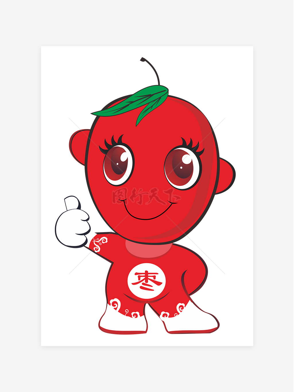 可爱卡通南蜜大红枣标志系列表情符号人物png素材